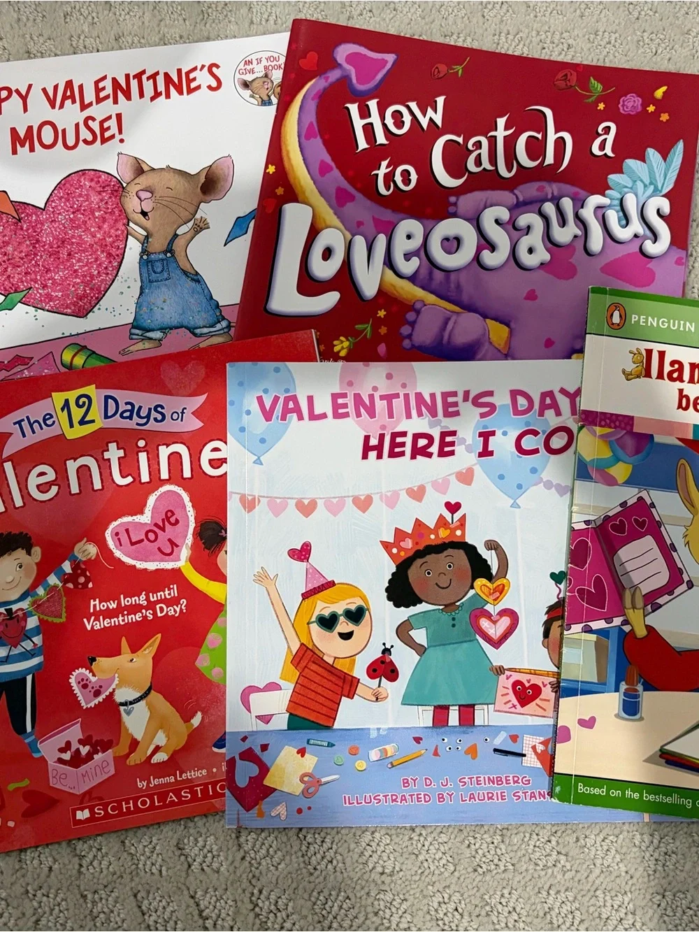 Scholastic Valentine Kids Book Set - Red, Pink, Purple